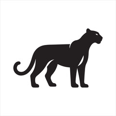 Majestic Black Panther Silhouette Illustration