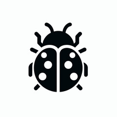 Fototapeta premium very simple flat and single minimalist Lady Bug Silhouettes in black on a white background