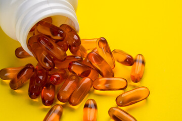 Dietary supplement containing omega 3 fish oil capsules