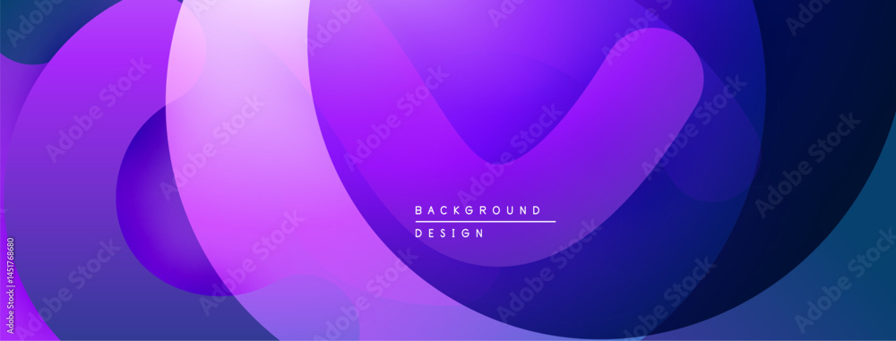 Aufkleber Abstract purple layers create dynamic background. Smooth gradients, overlapping shapes suggest modern design elements. Minimalist aesthetic.