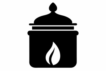 Candle Jar Silhouette Vector Illustration 