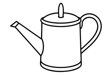 Closed Watering Can Line Art Vector Illustration