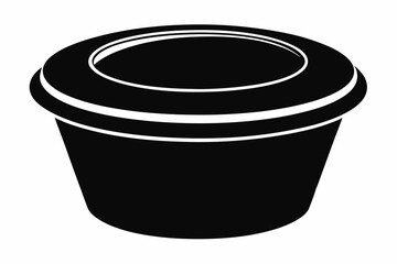 Cup Lid Silhouette Vector Illustration 