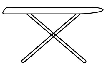 Folded Ironing Board Line Art Vector Illustration