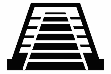 Folded Step Ladder Silhouette Vector Illustration