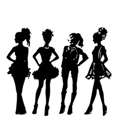 silhouettes of women