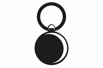 Keychain Ring Silhouette Vector Illustration 