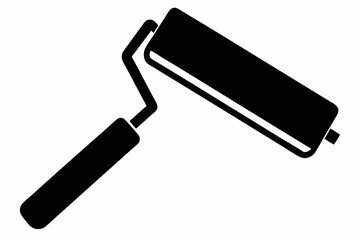 Paint Roller Silhouette Vector Illustration 