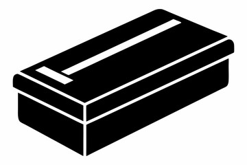 Pencil Box Silhouette Vector Illustration 