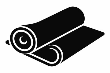 Rolled Table Mat Silhouette Vector Illustration 