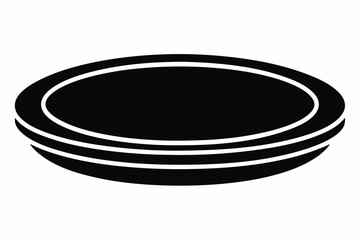 Round Soap Holder Silhouette Vector Illustration 