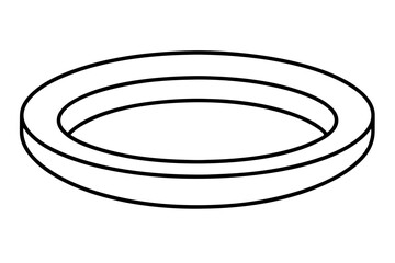 Round Soap Holder Line Art Vector Illustration