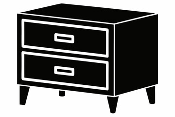 Single Drawer Unit Silhouette Vector Illustration
