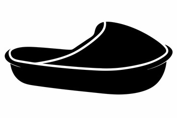 Single Bath Slipper Silhouette Vector Illustration