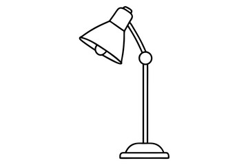 Small Table Lamp Line Art Vector Illustration