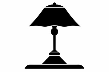 Small Table Lamp Silhouette Vector Illustration 