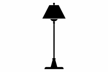Standing Lamp Silhouette Vector Illustration 