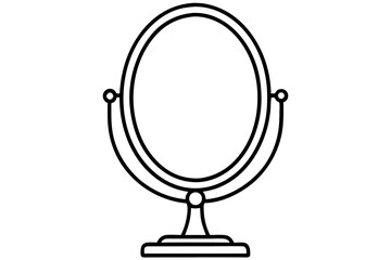 Standing Mirror Line Art Vector Illustration