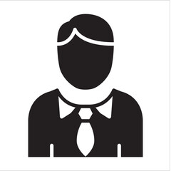 Businessman icon. Corporate male member profile avatar. Icon symbol suitable for employee, worker, account, office owner. Vector illustration
