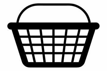 Wire Basket Silhouette Vector Illustration 