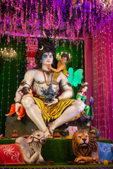 Statue of lord shiva during navratri festival. Navratri is biggest religious festival of hinduism