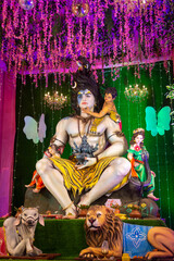 Statue of lord shiva during navratri festival. Navratri is biggest religious festival of hinduism