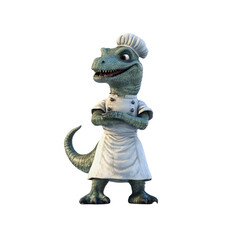 Chef Dino A Cartoon Dinosaur in a Chef's Uniform