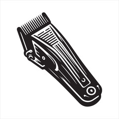 Electric Hair Clipper Silhouette for Barber and Grooming