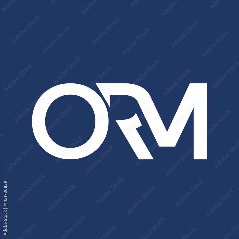 Poster this is a flat monogram design of an initial letters orm in modern sans serif font in white color on