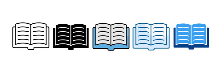 Open Book Icon Set Multiple Style Collection