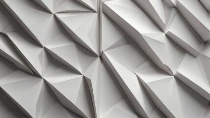 Obraz premium White geometric 3D abstract pattern with folded facets