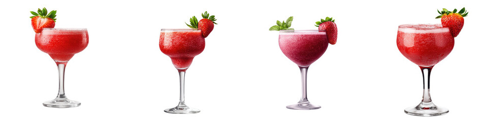 Refreshing strawberry cocktail in a chilled glass.