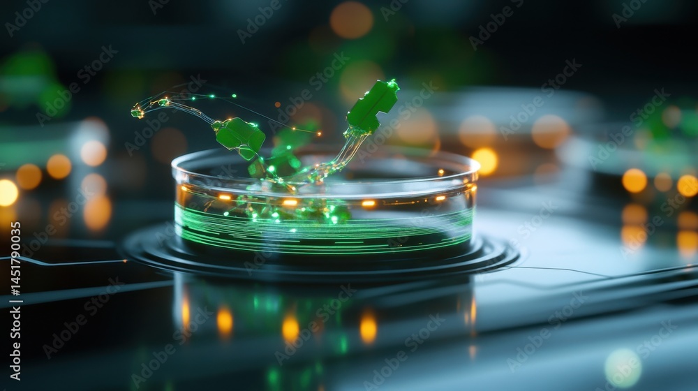Aufkleber high-tech concept of glowing data streams transferring in futuristic style