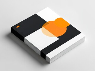 Sleek business card design with geometric shapes showcasing brand identity and modern professionalism, clean design