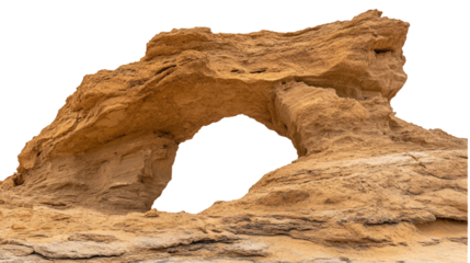 Natural Sandstone Arch Formation in Desert
