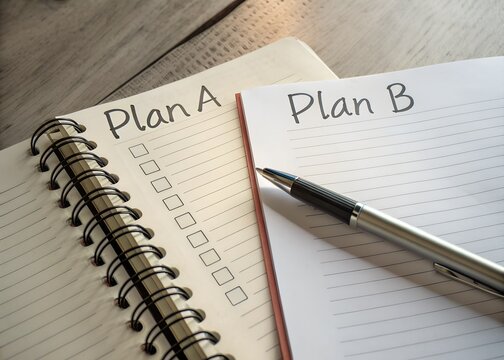 Plan A and Plan B Notebooks with Checklist and Pen