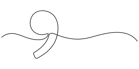 Single continuous line drawing of a quote mark. One continuous line of a quote mark drawing. Vector illustration. Quote linear design, quote mark icon symbol.                                     