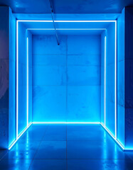 Ambient air degree crystal blue tunnel lighting modern architecture indoor environment
