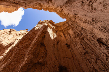 Views from inside various slot canyons in Cathedral Gorge State Park in Nevada