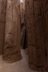 Views from inside various slot canyons in Cathedral Gorge State Park in Nevada