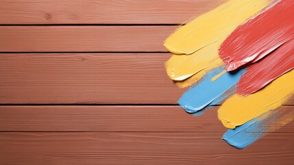 Paint strokes on wood planks