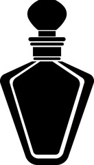 Perfume Bottle icon.Fragrance perfume vector. Line and glyph perfume.Clothing costumes and accessories concept.spray bottle of perfume icon.perfume bottle with liquid inside, glowing reflection.