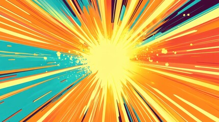 Colorful speed lines burst background