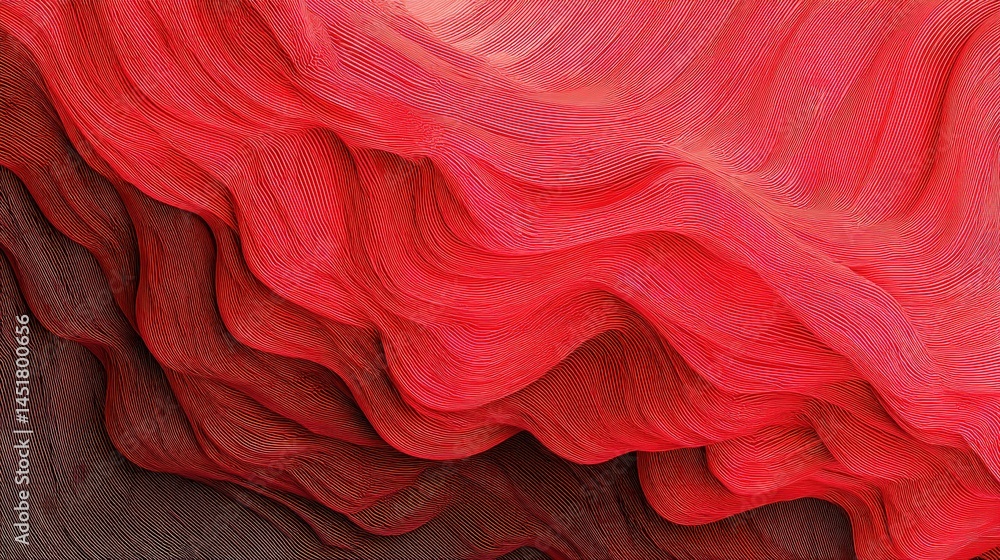 Poster bold red abstract texture with layered patterns and design elements