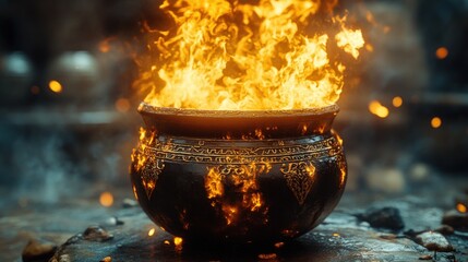 Fiery cauldron