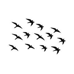 Fototapeta premium Minimalist Flying Birds Silhouette Art