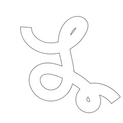 Line art organic shape element Abstract vector soft color illustration