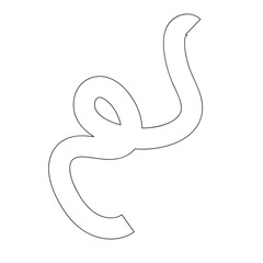 Line art organic shape element Abstract vector soft color illustration