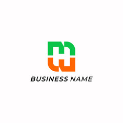 Obraz premium design logo combine letter H and letter M