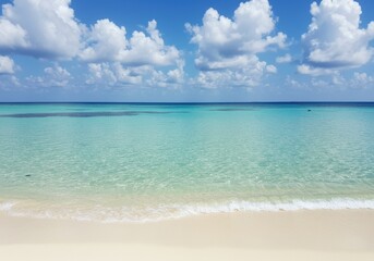 Fototapeta premium Beautiful tropical beach with turquoise water and blue sky view